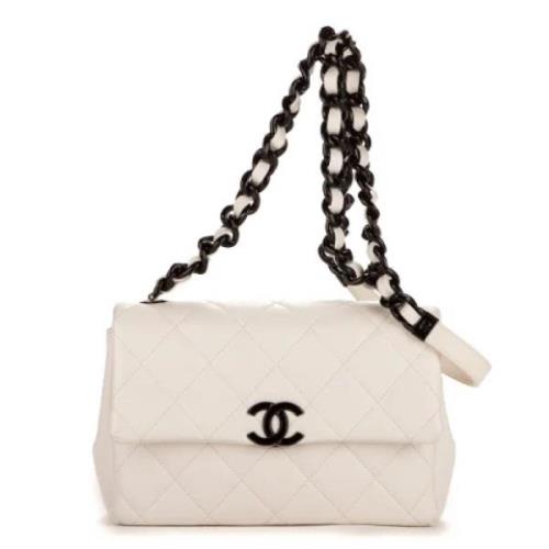 Pre-owned Leather shoulder-bags Chanel Vintage , White , Dames