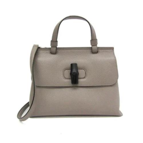 Pre-owned Leather gucci-bags Gucci Vintage , Gray , Dames