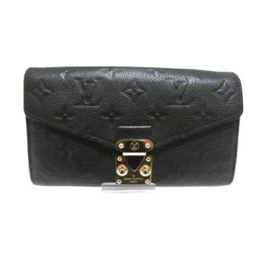 Pre-owned Leather wallets Louis Vuitton Vintage , Black , Dames