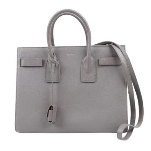 Pre-owned Leather handbags Yves Saint Laurent Vintage , Gray , Dames