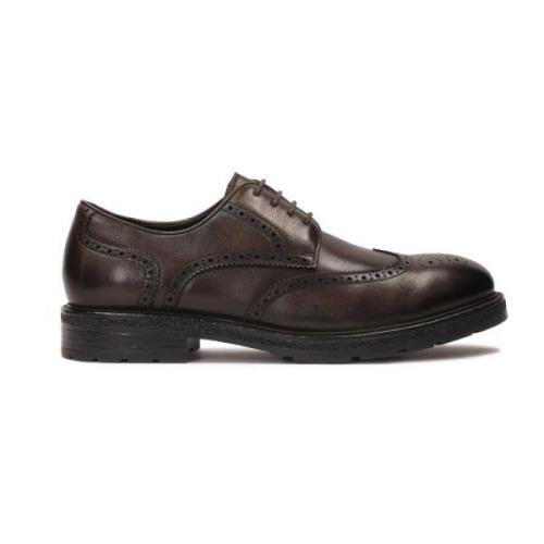 Bruine halfschoenen met brogue decoratie Kazar , Brown , Heren