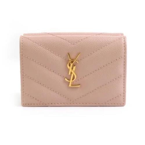 Pre-owned Leather wallets Yves Saint Laurent Vintage , Pink , Dames