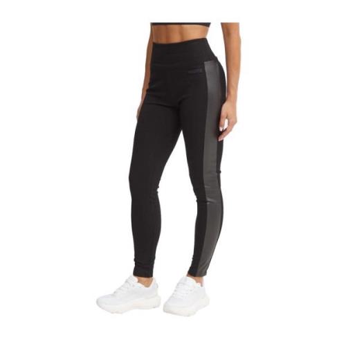 Zwarte Leggings Hoge Taille Elastisch Materiaal Emporio Armani EA7 , B...