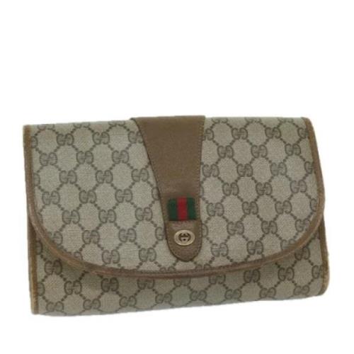 Pre-owned Canvas clutches Gucci Vintage , Brown , Dames