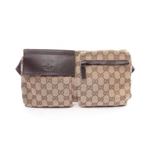 Pre-owned Canvas gucci-bags Gucci Vintage , Beige , Dames