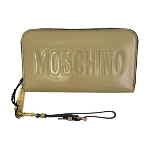 Stijlvolle Portemonnee voor Mannen en Vrouwen Moschino , Beige , Dames