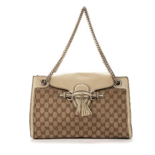 Pre-owned Coated canvas shoulder-bags Gucci Vintage , Beige , Dames