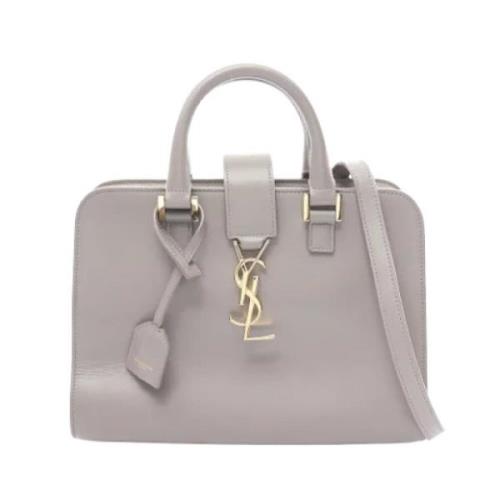 Pre-owned Leather handbags Yves Saint Laurent Vintage , Gray , Dames