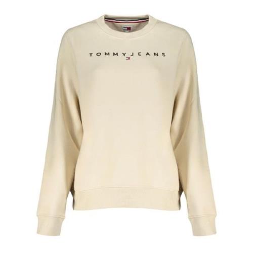 Beige Trui met Lange Mouwen en Borduursel Tommy Hilfiger , Beige , Dam...