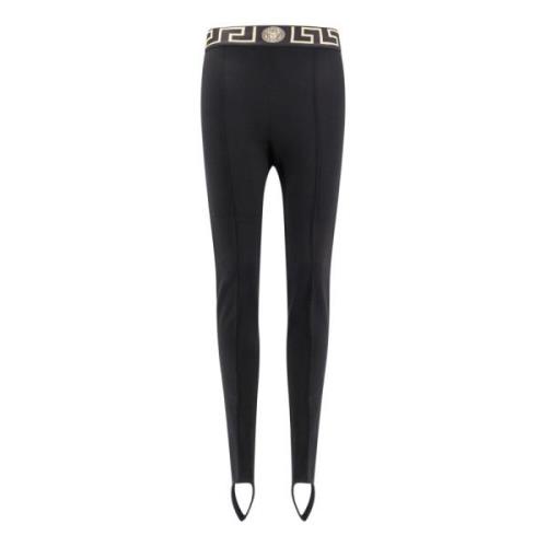 Zwarte Leggings met Medusa Motief Versace , Black , Dames