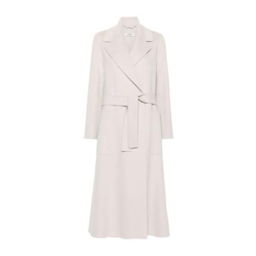 Witte Wol Midi Wrap Jas Max Mara , White , Dames