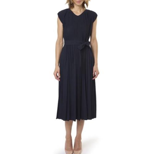 Blauwe Geplooide Midi Jurk Max Mara , Blue , Dames