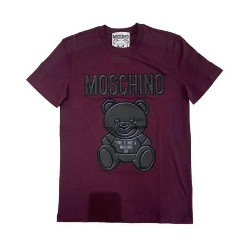 Casual Katoenen T-shirt voor Mannen Moschino , Red , Heren