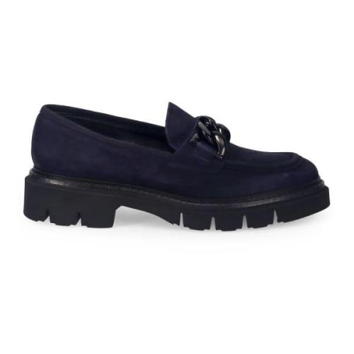 Blauwe Platte Loafers Moderne Mocassins Luca Grossi , Blue , Dames