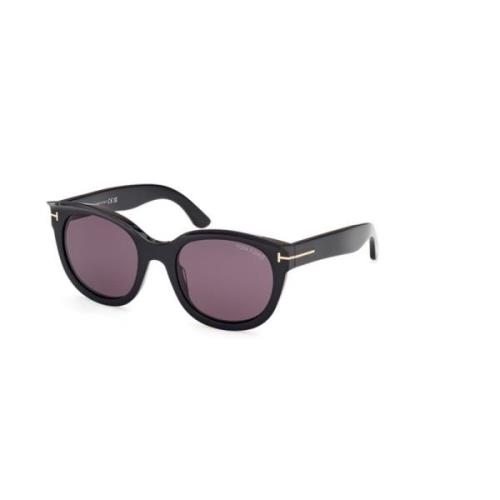 Glanzend Zwart Rook Zonnebril Tom Ford , Black , Heren