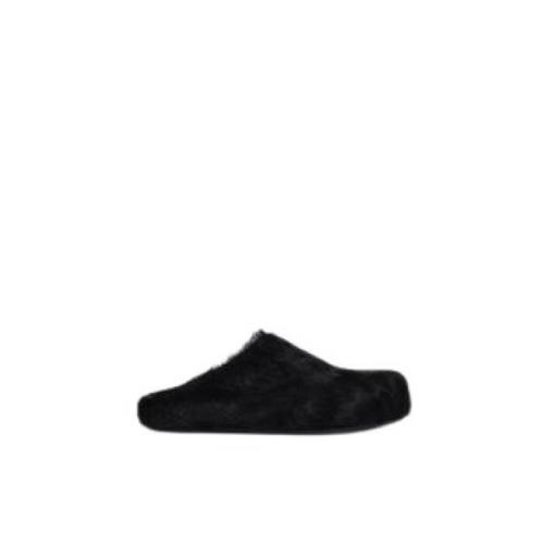 Zwarte Fussbett sabot slippers in kalf Marni , Black , Dames