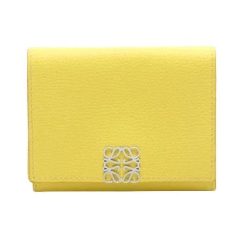 Pre-owned Leather wallets Loewe Pre-owned , Yellow , Dames