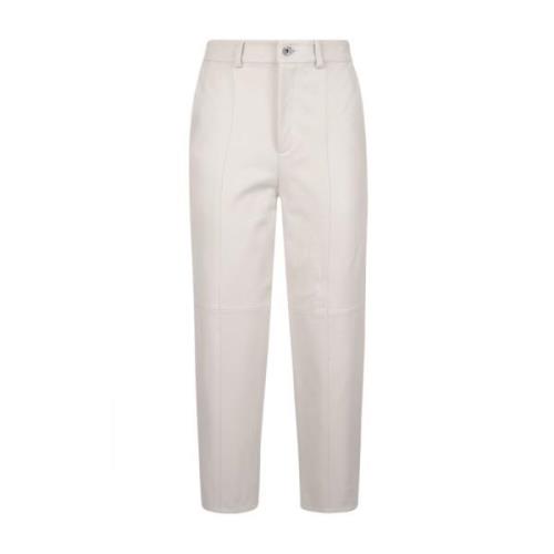 Schapenleren Broek Zware Nappa Stijl Eleventy , Beige , Dames