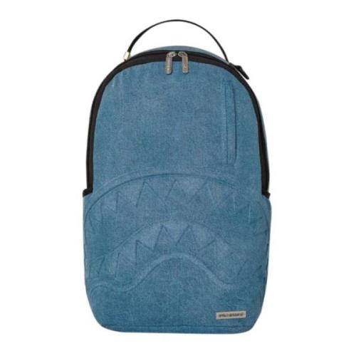 Stone Washed Shark Denim Rugzak Sprayground , Blue , Heren