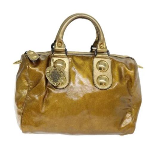 Pre-owned Leather handbags Gucci Vintage , Yellow , Dames