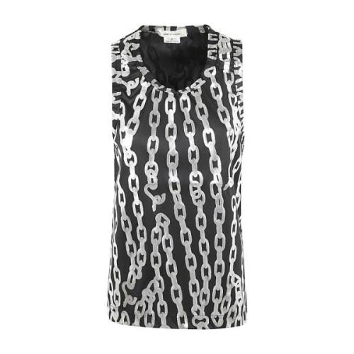 Zwart Zilver Dames T-Shirt Comme des Garçons , Black , Dames