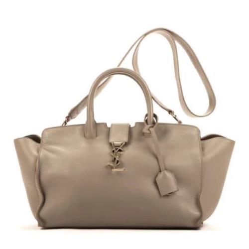 Pre-owned Leather handbags Yves Saint Laurent Vintage , Beige , Dames