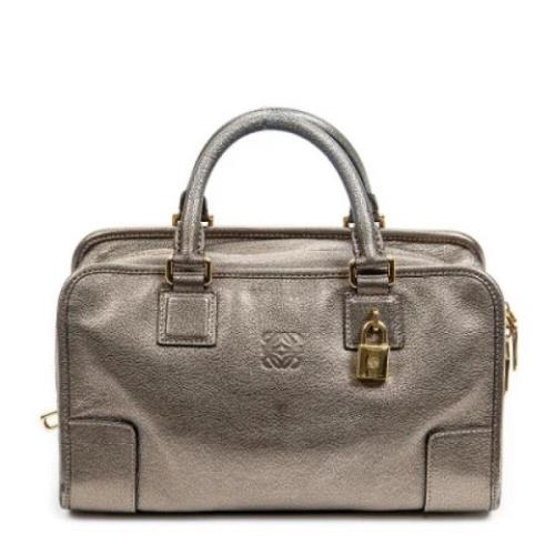 Pre-owned Leather handbags Loewe Pre-owned , Gray , Dames