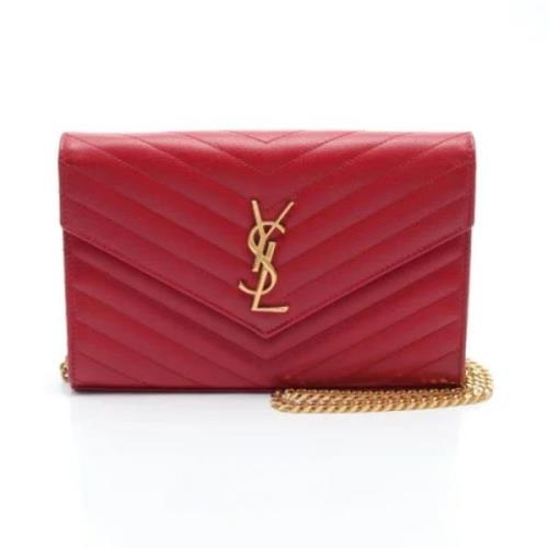 Pre-owned Leather shoulder-bags Yves Saint Laurent Vintage , Red , Dam...