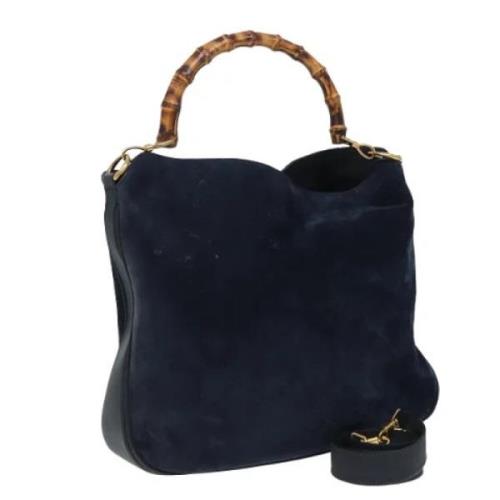 Pre-owned Suede gucci-bags Gucci Vintage , Blue , Dames