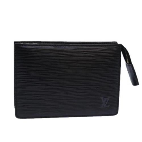 Pre-owned Leather clutches Louis Vuitton Vintage , Black , Dames