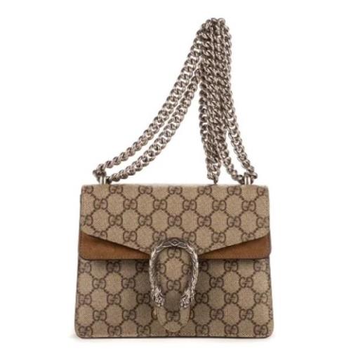 Pre-owned Coated canvas handbags Gucci Vintage , Beige , Dames