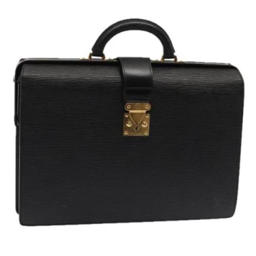 Pre-owned Leather briefcases Louis Vuitton Vintage , Black , Dames