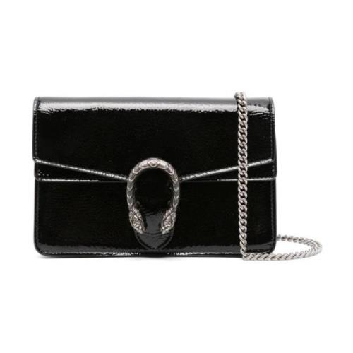 Luxe Crossbody Tas met Tijgerhoofd Ontwerp Gucci , Black , Dames