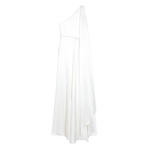 Witte One-shoulder Zijden Jurk Max Mara , White , Dames