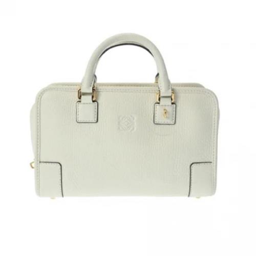 Pre-owned Leather handbags Loewe Pre-owned , White , Dames