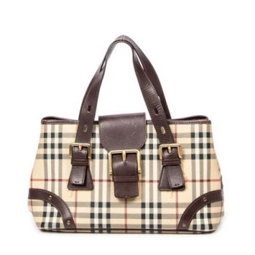 Pre-owned Coated canvas totes Burberry Vintage , Beige , Dames