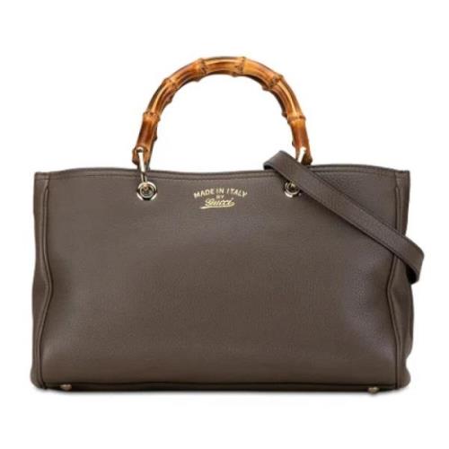 Pre-owned Leather handbags Gucci Vintage , Brown , Dames