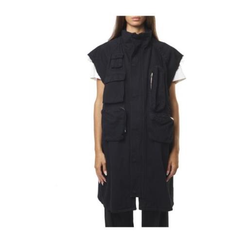 Zwarte Oversized Gestreepte Vest Jurk MM6 Maison Margiela , Black , Da...