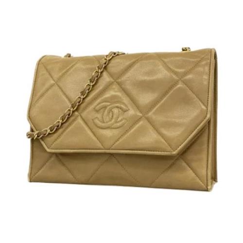 Pre-owned Leather chanel-bags Chanel Vintage , Beige , Dames