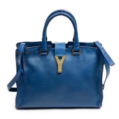 Pre-owned Leather handbags Yves Saint Laurent Vintage , Blue , Dames