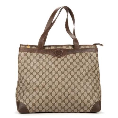 Pre-owned Coated canvas shoulder-bags Gucci Vintage , Beige , Dames