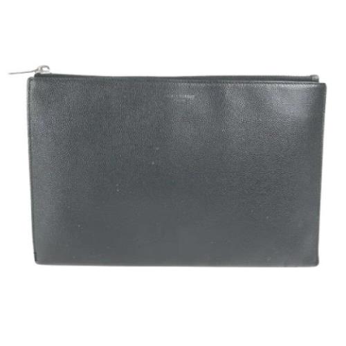 Pre-owned Leather clutches Yves Saint Laurent Vintage , Black , Dames