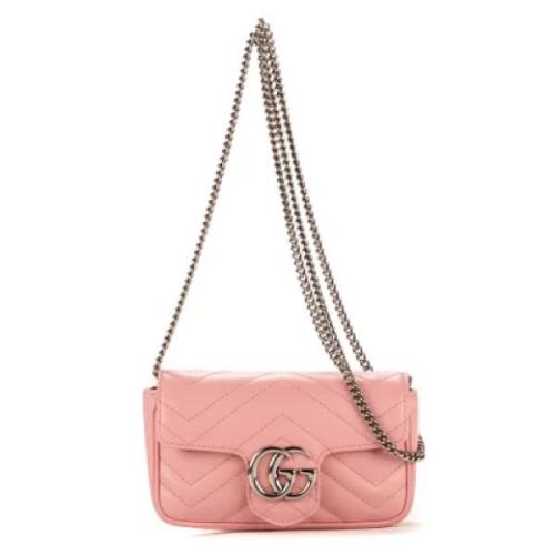 Pre-owned Leather shoulder-bags Gucci Vintage , Pink , Dames