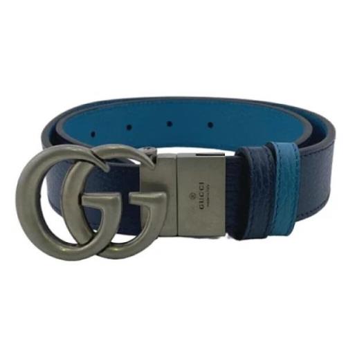 Pre-owned Leather belts Gucci Vintage , Blue , Dames