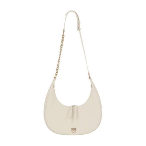 Love Birds Leren Tas met Diamant Gesp Pinko , White , Dames