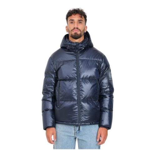 Blauwe Gewatteerde Jas Mannen Casual Herfst Winter Armani Exchange , B...