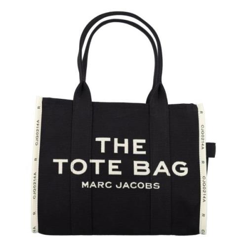 Zwarte Jacquard Grote Tote Tas Marc Jacobs , Black , Dames