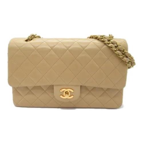 Pre-owned Leather chanel-bags Chanel Vintage , Beige , Dames