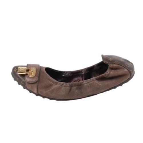 Pre-owned Leather flats Louis Vuitton Vintage , Brown , Dames