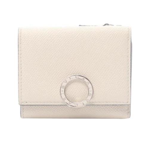 Pre-owned Leather wallets Bvlgari Vintage , White , Dames